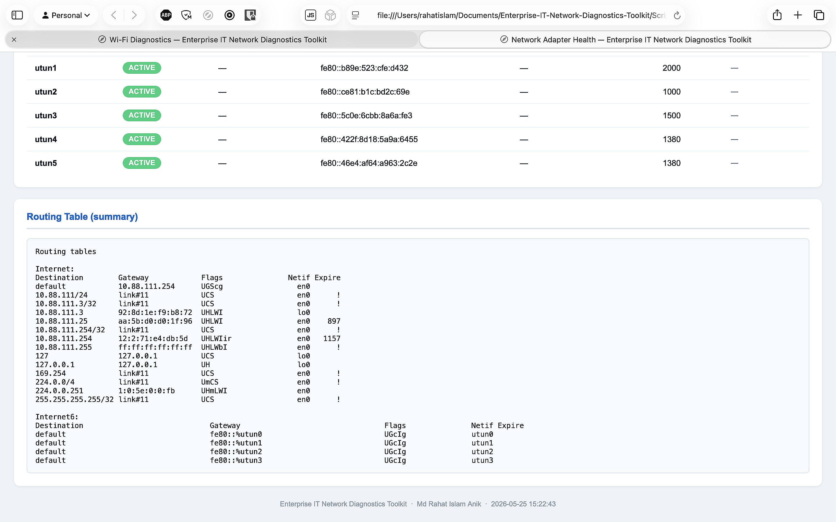 Adapter Routing Table