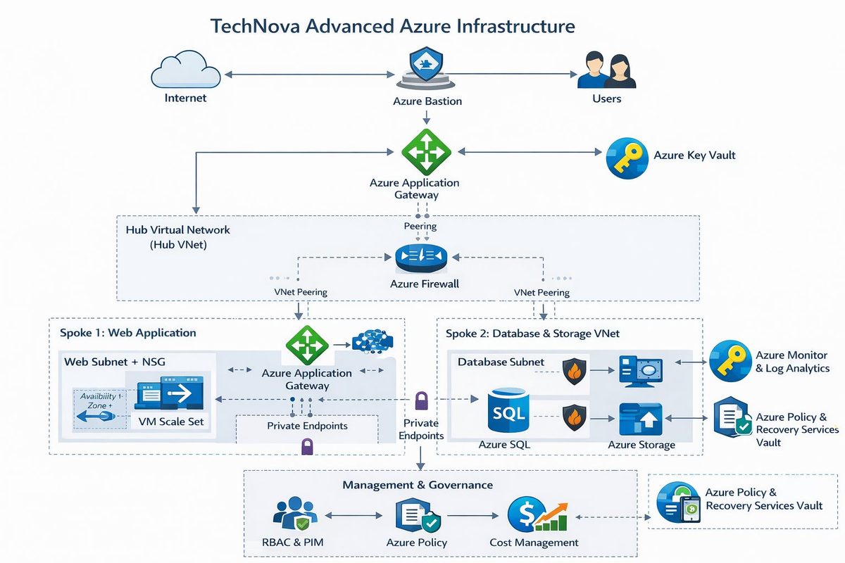 TechNova Advanced Azure Infrastructure Architecture Diagram