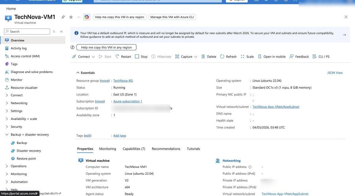 TechNova-VM1 — overview and configuration details