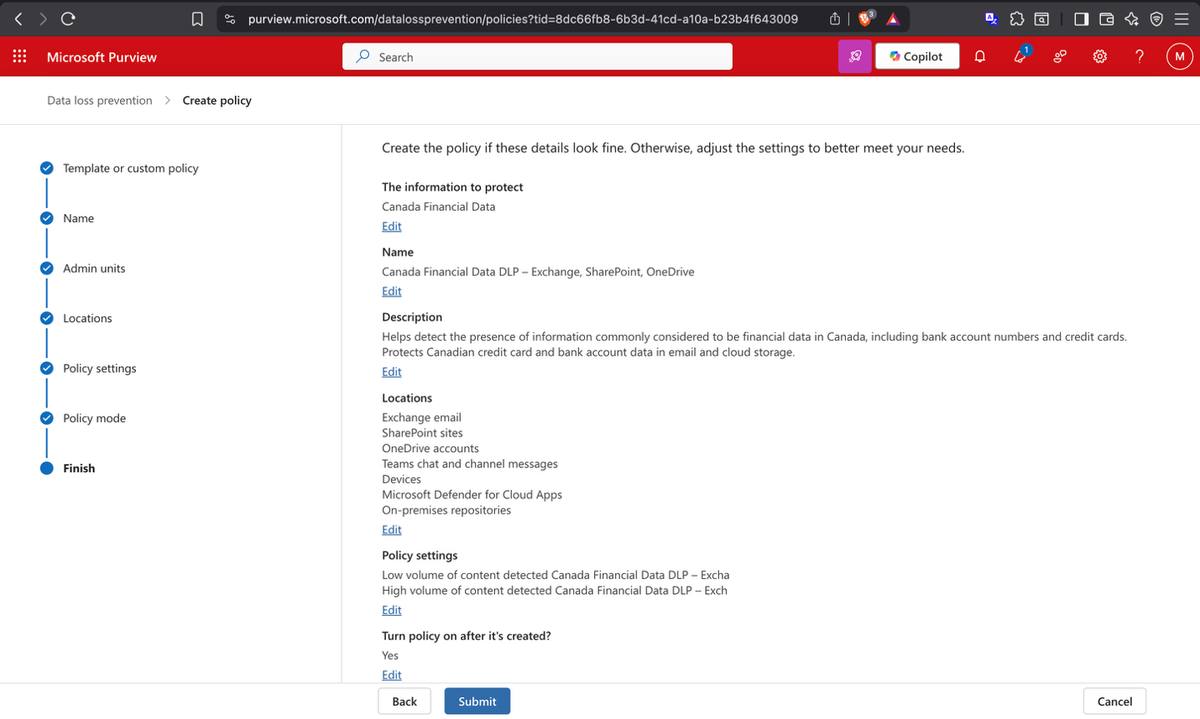 Exchange Admin Center — mail flow rule applying OME encryption to internal messages