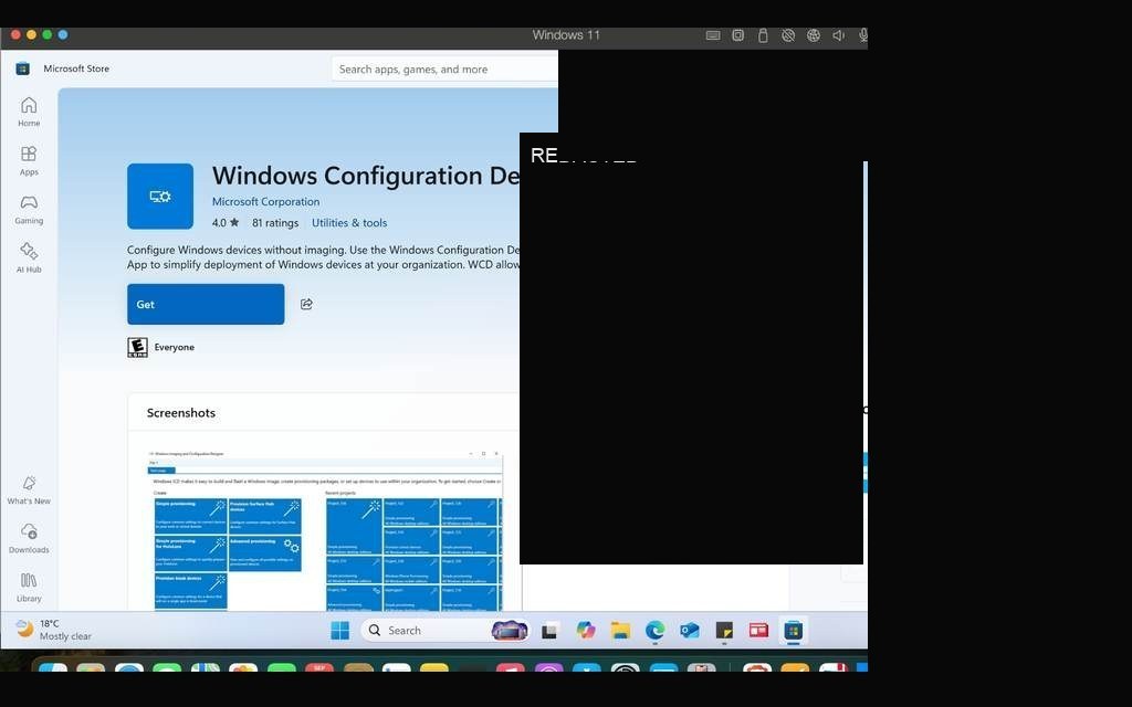 Provisioning package settings review before export