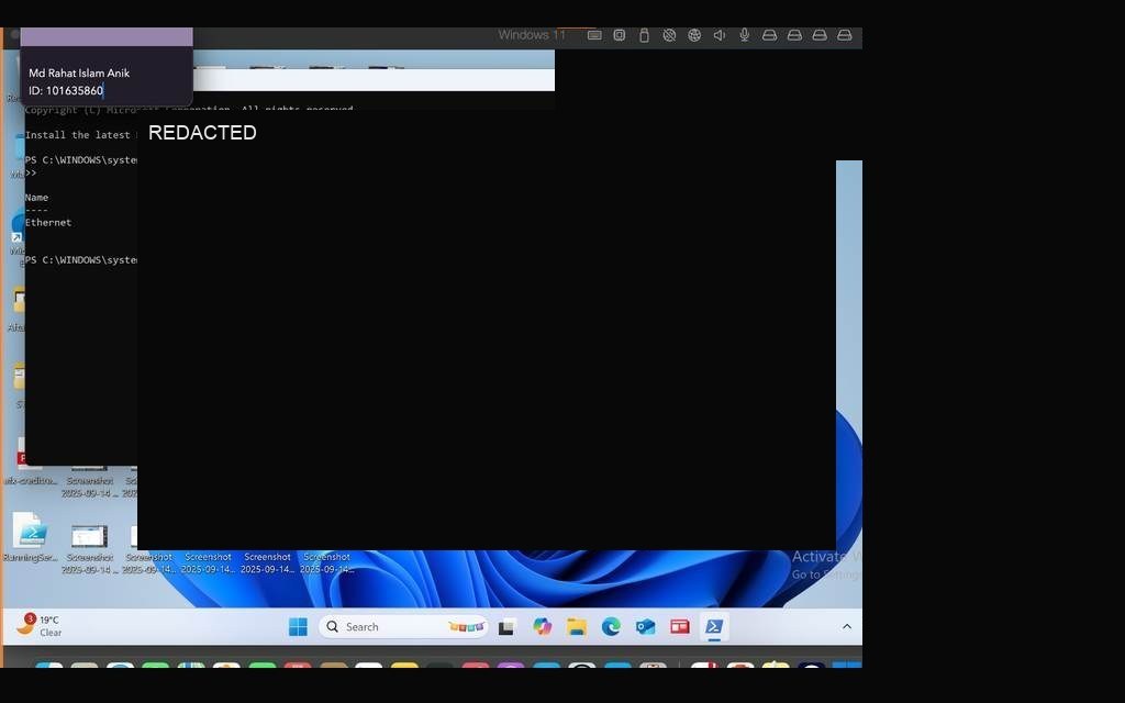 PowerShell — Get-NetAdapter showing available network interfaces