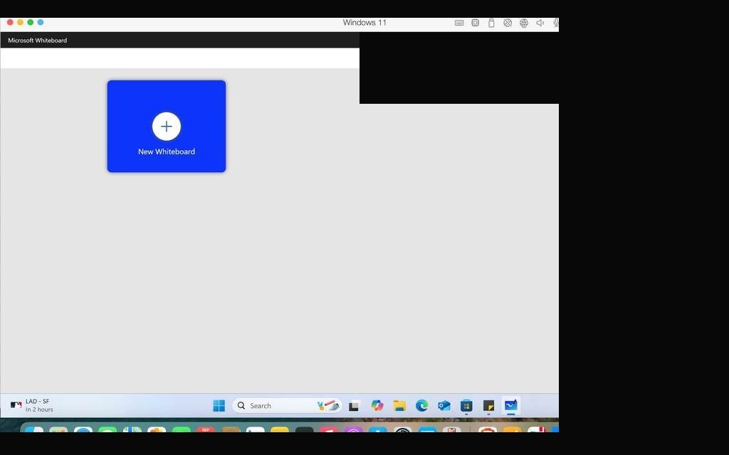 App verified — Whiteboard interface open and functional