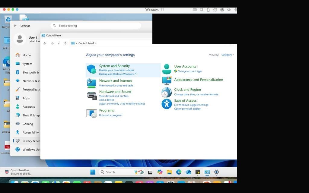 File History running — first backup in progress
