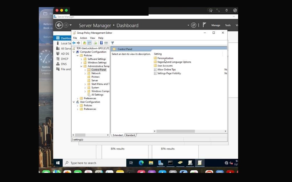 Server Manager loads automatically after first login