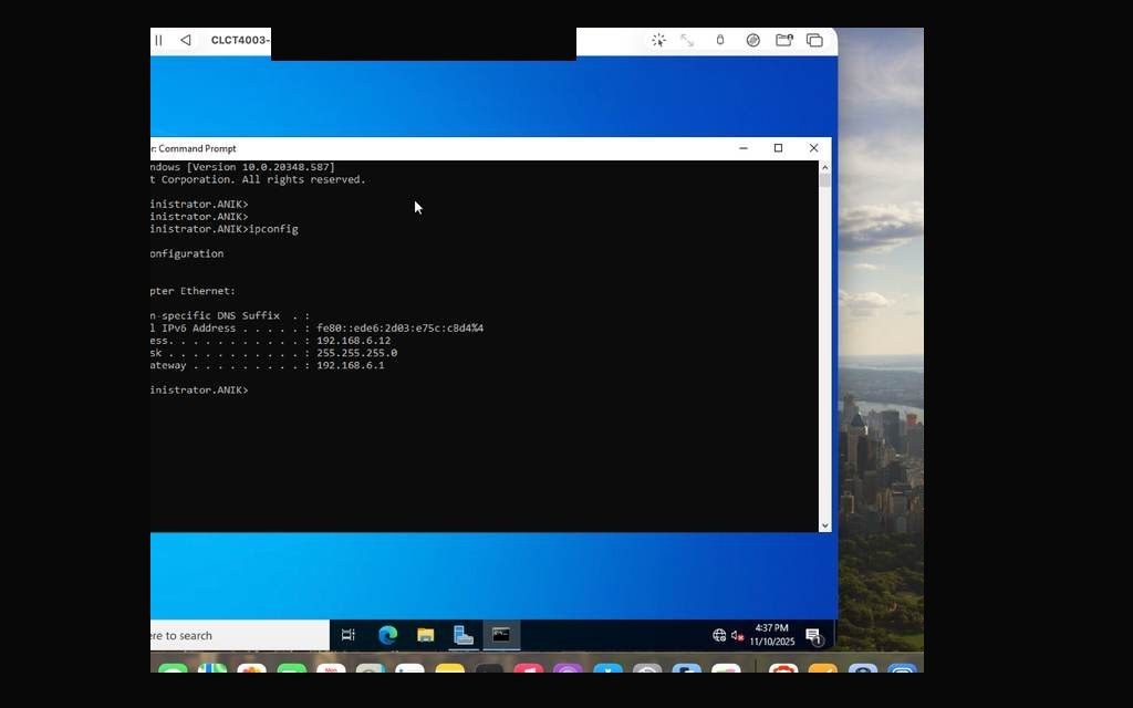 DHCP Server role installation in progress
