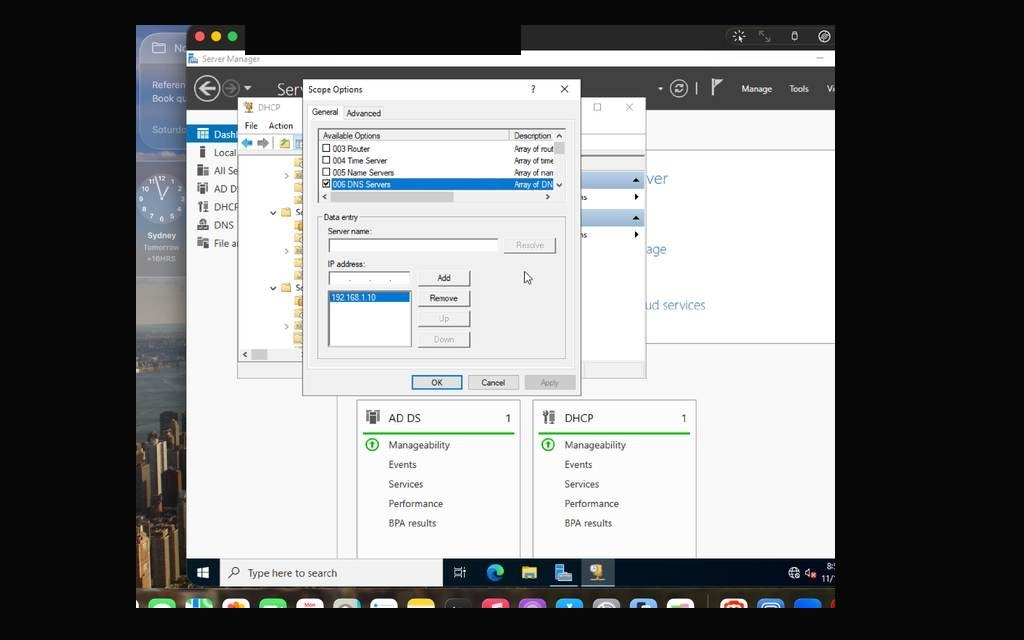 UTM VM creation for SRV02 — default Windows template, x86_64